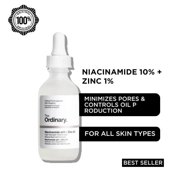 (FREE HOME DELIVERY) The Ordinary Niacinamide 10% + Zinc 1% – 30ml Serum For All Skin Types